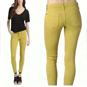 Vince Women's 24 Chartreuse Crop Stretchy Skinny Ankle Denim Slim Jeans Citrine